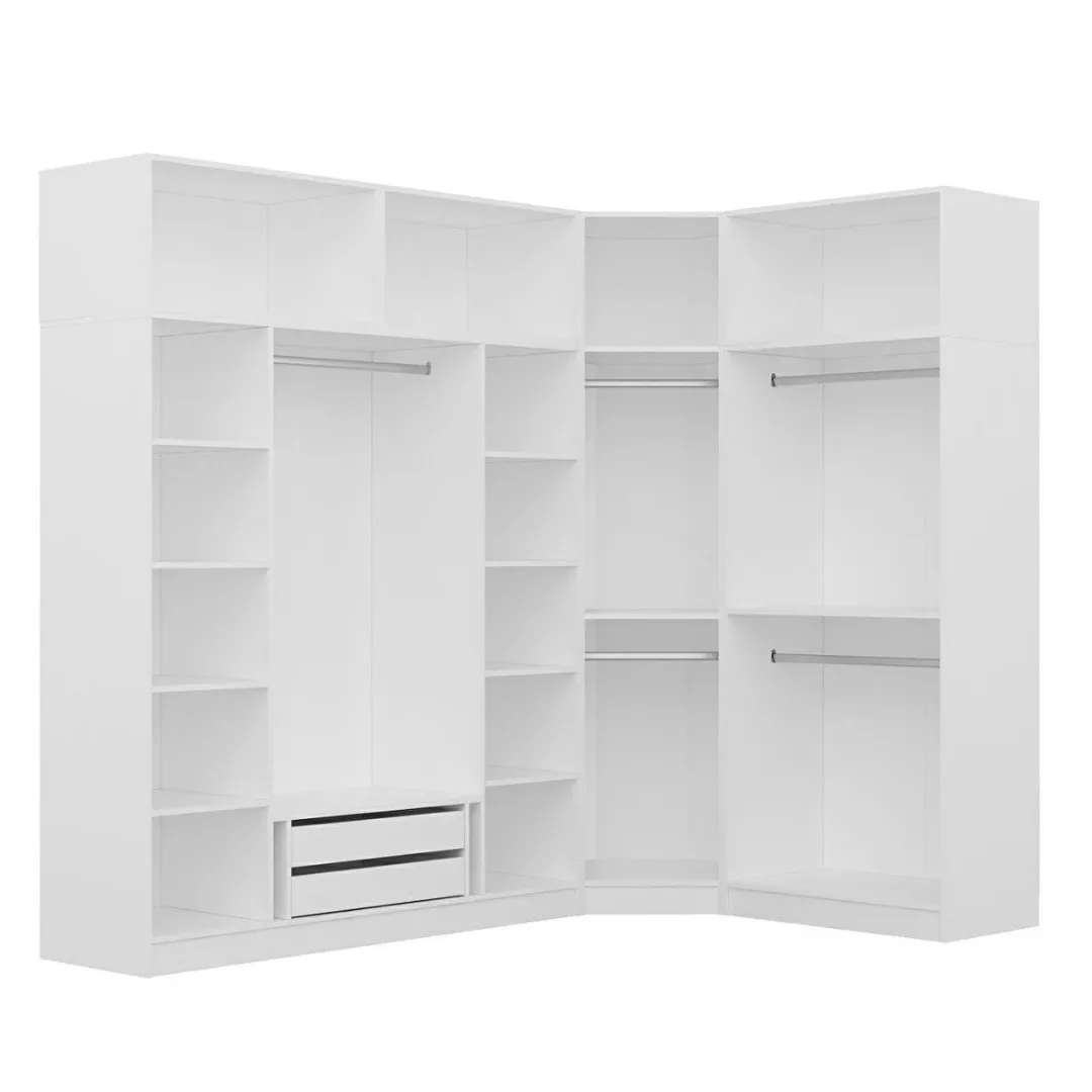 Dressing Penderie d'Angle Modulaire Blanc – Optimisation d'Espace